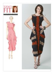 1234 VOGUE EZ BETZINA PULLOVER PRINCESS DRAPED DRESS SLEEVES OR NOT PATTERN ABC -GHIJ